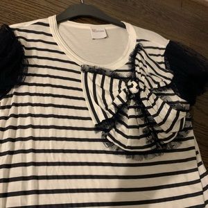 Red Valentino Laced Bow and Sleeve Top